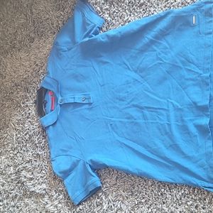Hugo boss blue collared shirt